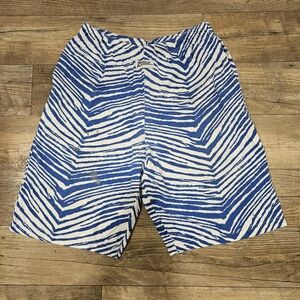 Vintage Blue and White Zubaz Zebra Print  Shorts